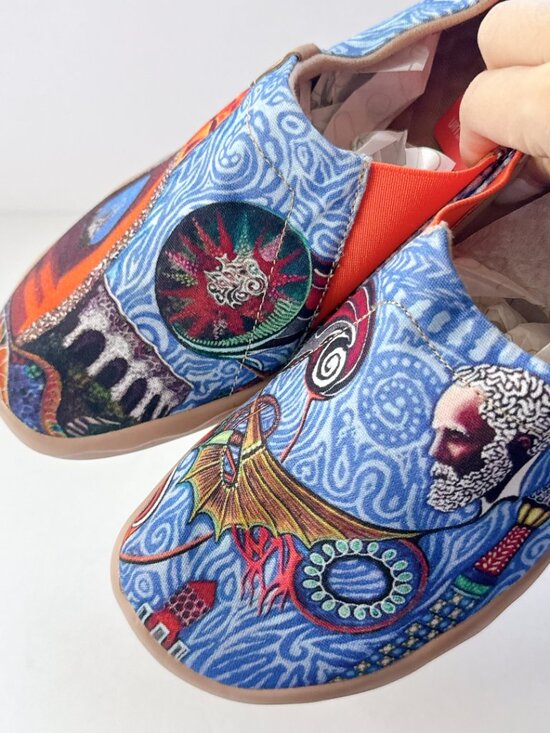 Mens Size 7.5 UIN Oh My Gaudi Canvas Slip-On Art Travel Comfort Shoes main image 5